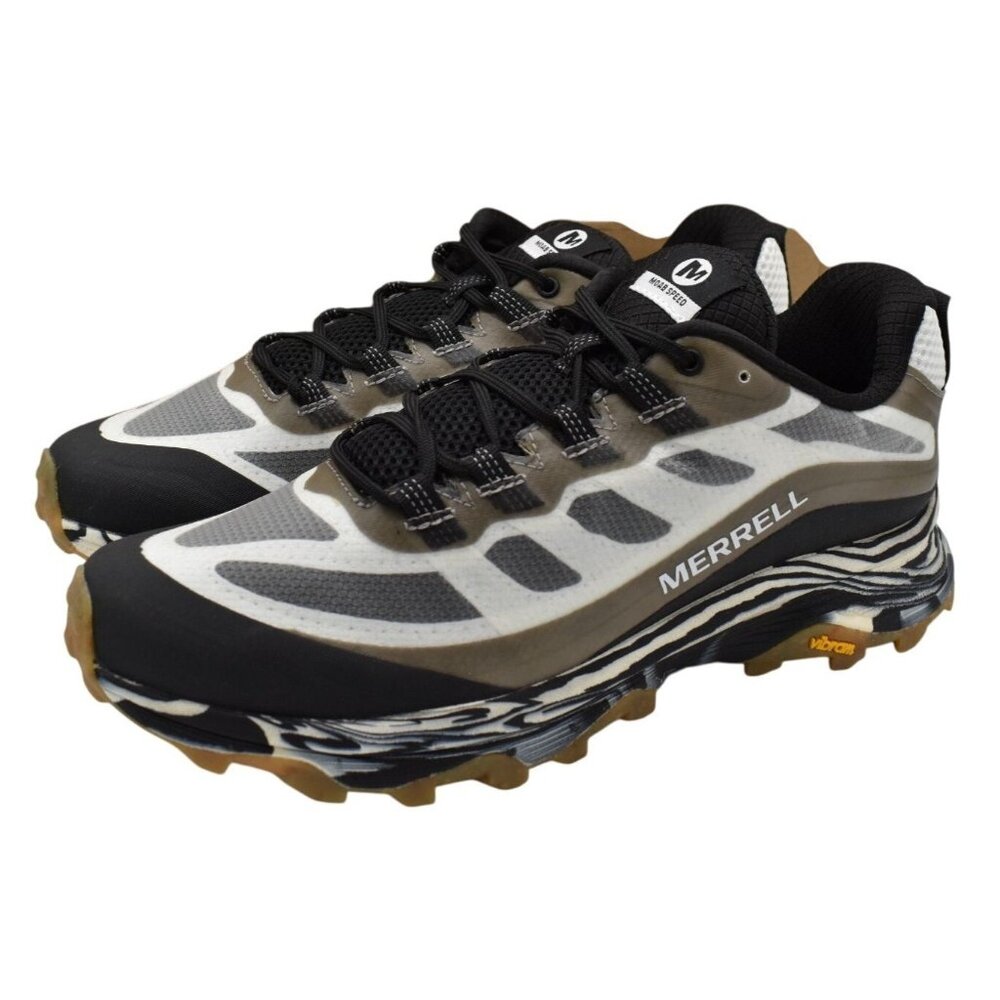 Merrell‎ Womens Size 11 MOAB Speed Solution Dye Black White Trail Running Shoes